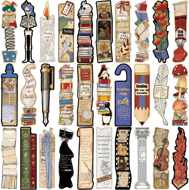 30 Stück Vintage Lesezeichen von Rui Di aus Papier mit klassischen Texten in Multicolour - Bild 1
