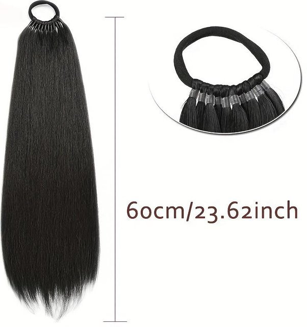 OTRESS Pferdeschwanzverlängerung, 24 Zoll, Synthetisch, Schwarz, Damen - Bild 1