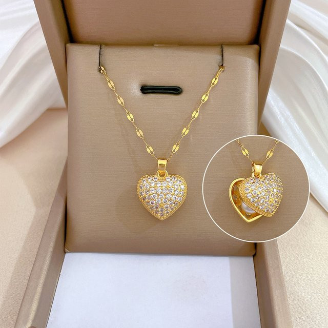 ZAKOL Halskette, Edelstahl, Gold, Perle, Zirkonia, Damen - Bild 1