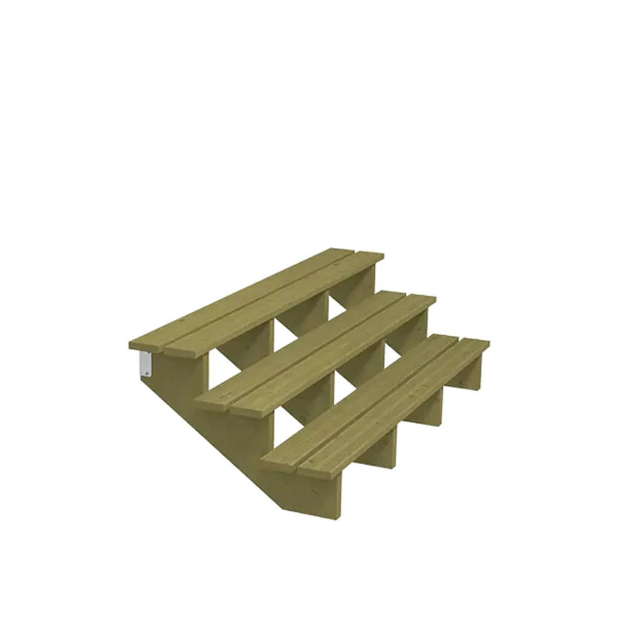 Plus A/S Terrassentreppe mit 3 Stufen aus Holz in Braun, druckimprägniert NTR Kl A, B/T/H: 75 x 51 x 180 cm - Bild 2