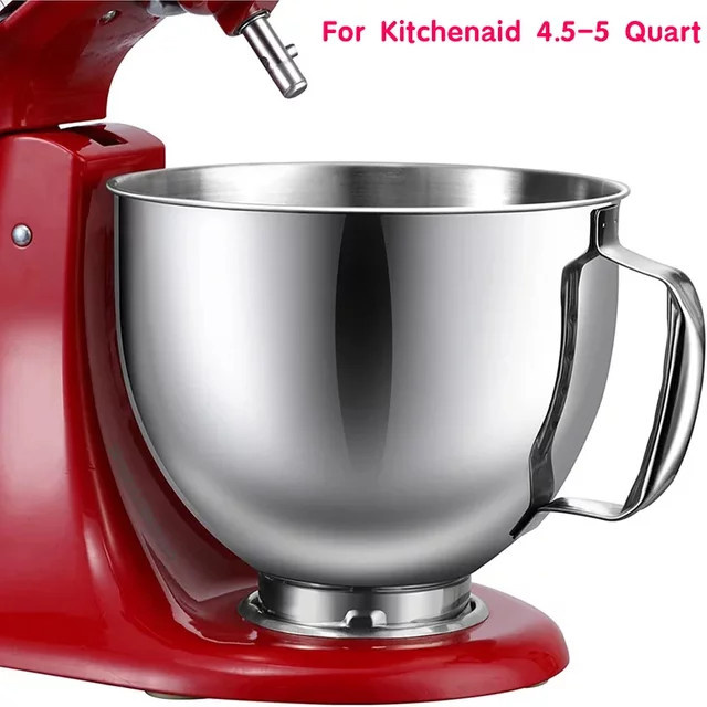 KitchenAid Edelstahl-Mischschüssel für Classic und Artisan Series Tilt-Head Küchenmaschinen, Silber, 4,5–5 Quart - Bild 1