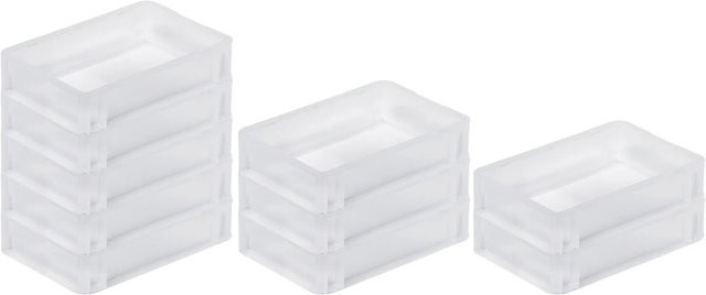 SparSet 10 x PROREGAL Eurobehälter BasicLine transparent mit geschlossenem Griff H: 7 cm, B: 20 cm, T: 30 cm - Bild 1