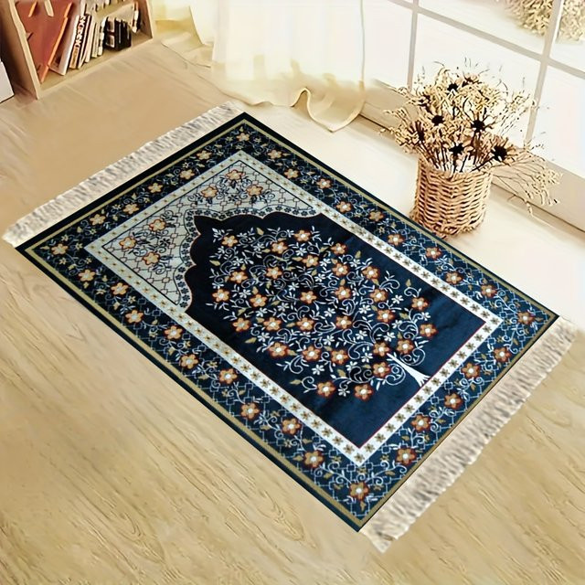 VIKAMA Tragbare Gebetsmatte für Pilgerreisen und das tägliche Gebet, faltbar, Blau, Unisex - Bild 1