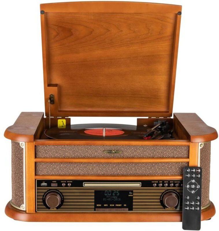 Reflexion Retro-HiFi Anlage HIF2002DAB in Braun mit Plattenspieler, Kassettenlaufwerk, CD/MP3, DAB+, Bluetooth und USB - Bild 2