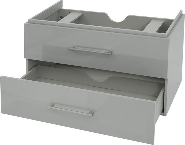 MCW Premium Waschbeckenunterschrank D16 in Grau, Hochglanz Badmöbel, B: 90 cm, H: 54 cm, T: 46 cm - Bild 1