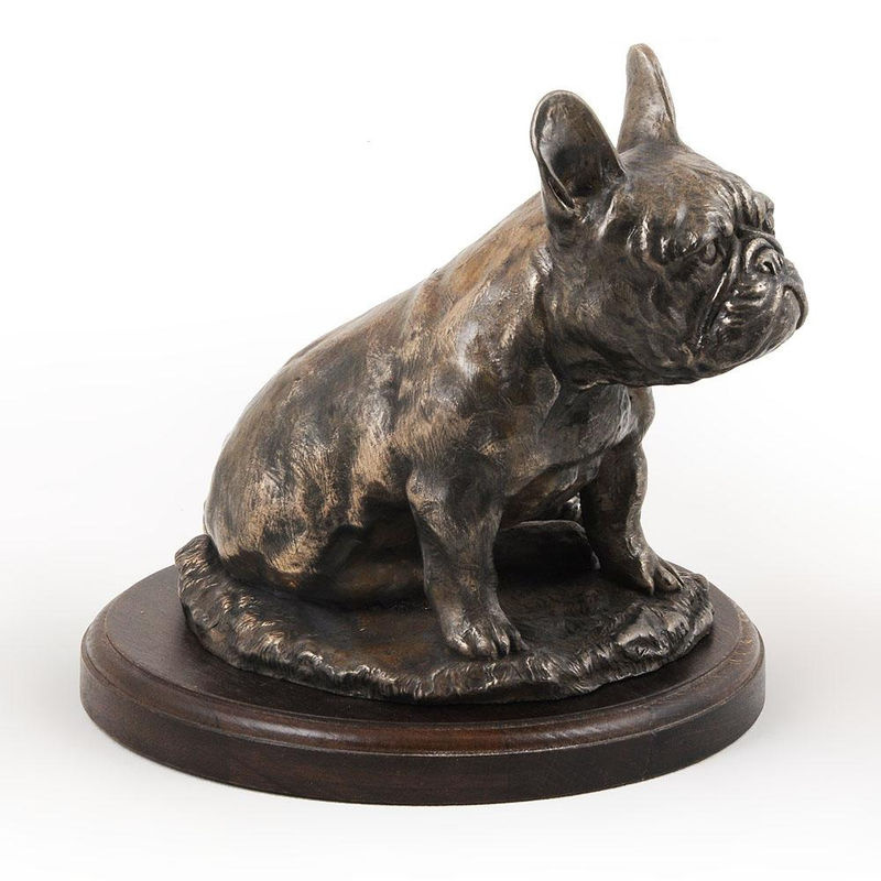 Art-Dog Frenchie III Französische Bulldogge Figur in Grau aus Kunstharz und Holz als dekorative Hundestatue - Bild 5