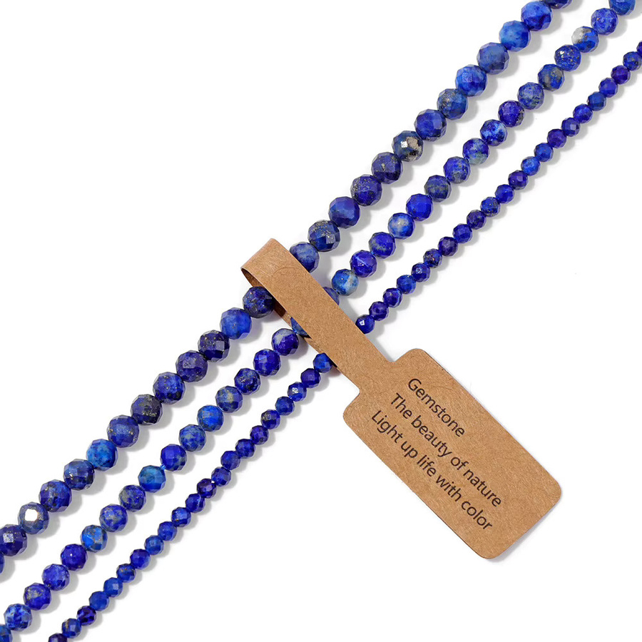 Rainagem Distanzperlen Lapislazuli, facettiert, rund, 2-4 mm, Unisex - Bild 4
