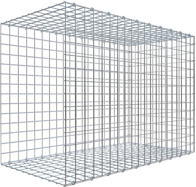 Gabiona C-Ring Anbaukorb Typ 2 in Silbergrau, Maschenweite 5 x 5 cm, B/T/H: 70 x 100 x 50 cm - Bild 1