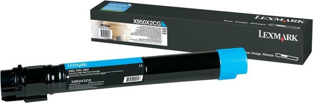 Lexmark Toner X950X2CG Cyan für Laserdrucker mit einer Kapazität von 24.000 Seiten - Bild 1