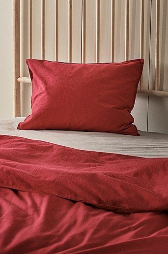 Jotex SOFT Kopfkissenbezug aus Flanell in Rot - Bild 1
