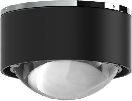 Top Light Puk Mini One 2 LED-Deckenleuchte in Schwarz Matt und Chrom mit klarer Glaslinse (2700K Warmweiß) - Bild 1