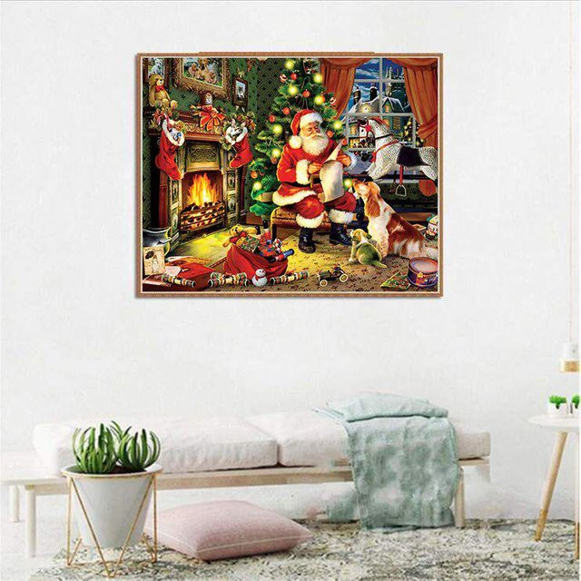 FIYO Diamond Painting Kit Santa Checkliste DIY Diamant Stickerei Kreuzstich Bild, Mehrfarbig, B x H: 30 x 20 cm - Bild 1