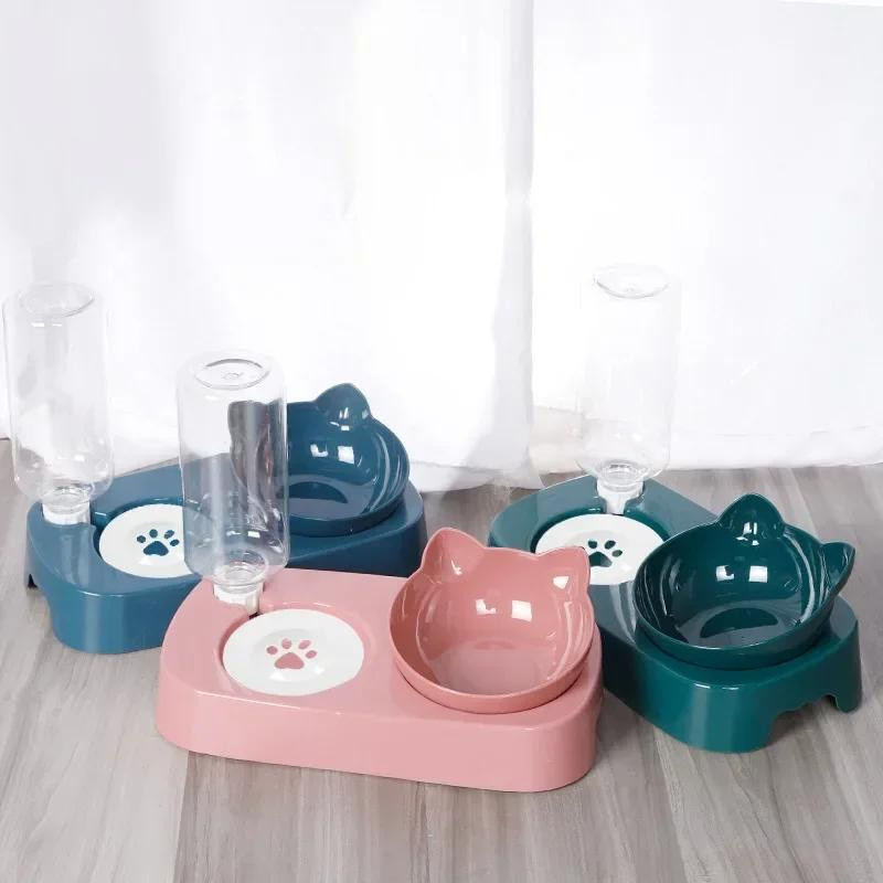 Automatischer Futterautomat und Wasserbrunnen für Hunde und Katzen von Yiran Furniture mit erhöhtem Ständer aus Kunststoff - Bild 3