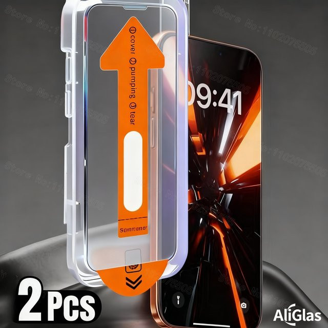 Vieruodis 8K Super Clear Displayschutzfolie aus gehärtetem Glas für iPhone 17, 17 Pro, 17 Pro Max, 17 Air, 16, 16 Pro, 16 Plus, 16 Pro Max, transparent - Bild 1