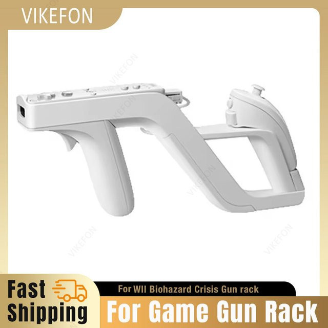 VIKEFON Abnehmbare Wii Zapper Pistole für Fernbedienung in Weiß als Gaming Zubehör für Shooter-Spiele - Bild 1