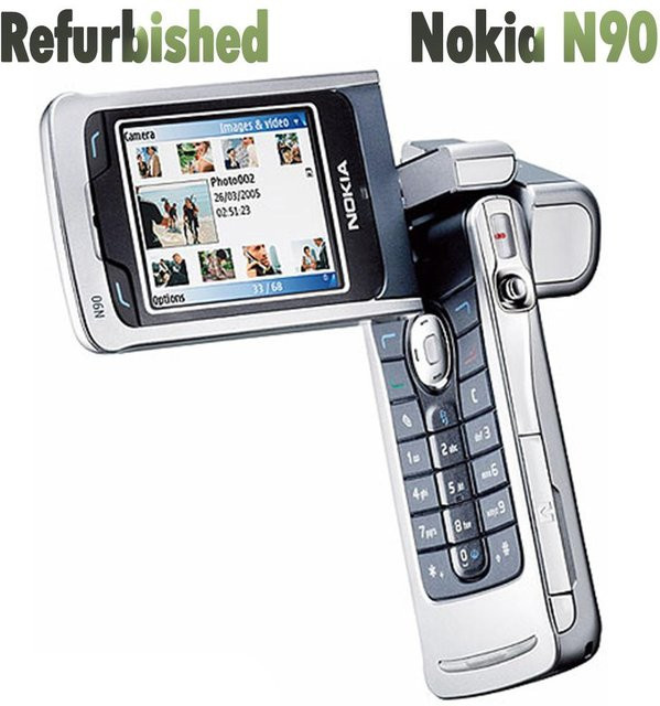 Generalüberholtes Nokia N90 Mobiltelefon in Silber mit Akku und Ladegerät - Bild 1