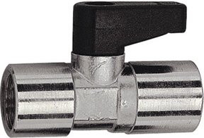 Riegler Mini-Kugelhahn mit Drehgriff aus vernickeltem Messing in Silber, Rp 1/4 IG - Bild 1