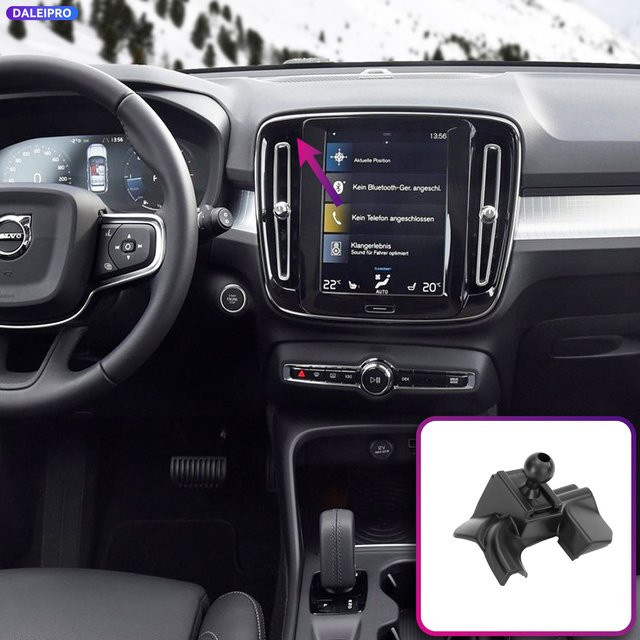 Fahrzeugspezifische Handyhalterung mit 66W Ladefunktion für Volvo XC40 (Baujahre 2018-2026) in Schwarz - Bild 1