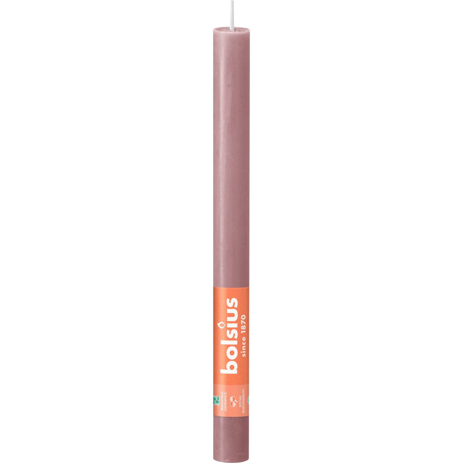Bolsius Haushaltskerze Rustik Shine Eschenrose Rosa Durchmesser: 23 mm, Höhe: 270 mm - Bild 2