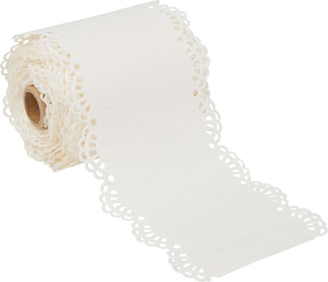 Heyda Papier Spitzenbordüre selbstklebend in Weiß, Breite: 4,1 cm, Länge: 2 m - Bild 1