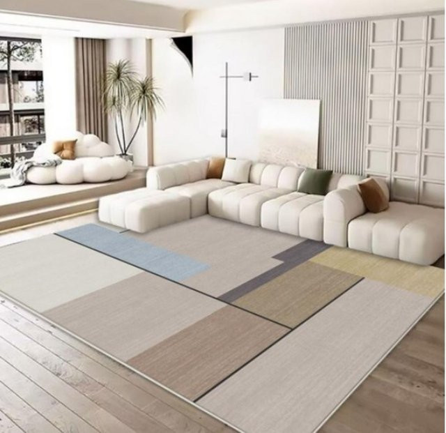 VIKAMA Moderner Geometrischer Wohnzimmerteppich aus Polyester, Mehrfarbig, B/T: 120 x 80 cm - Bild 1