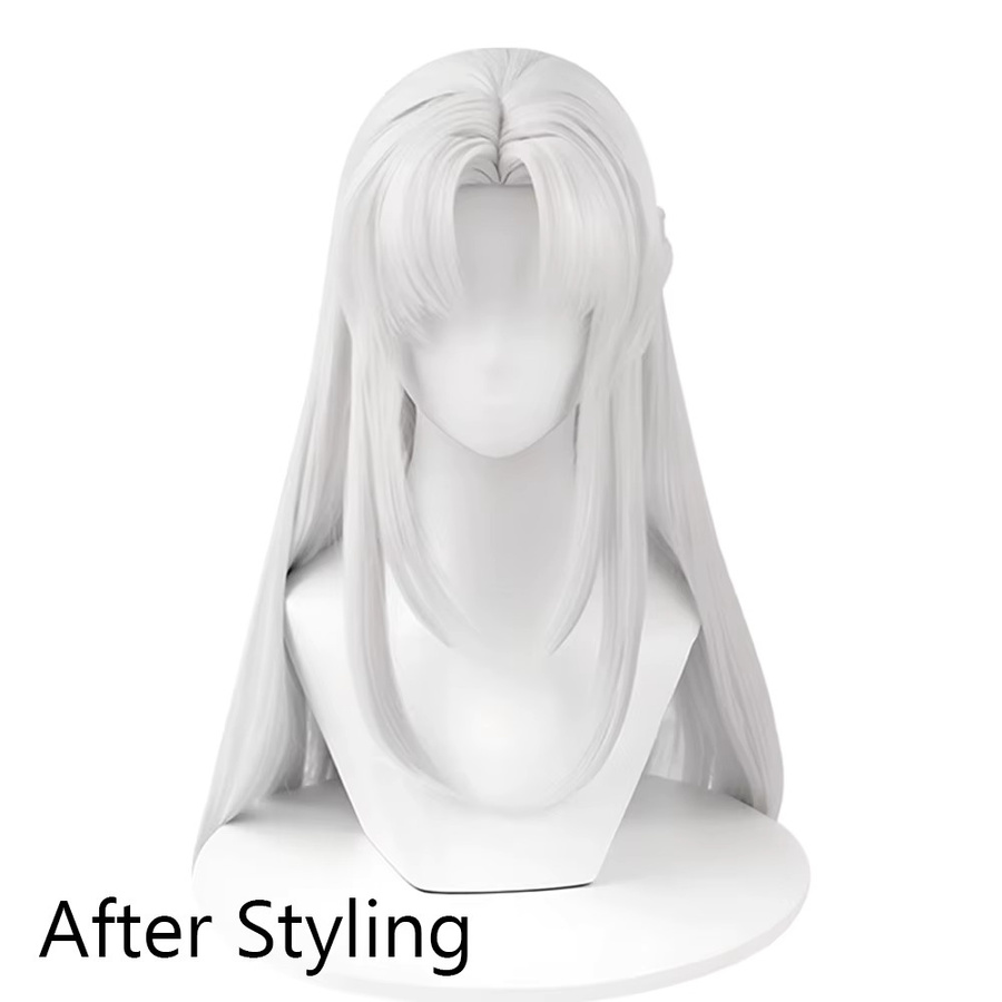 GAKA Anime-Cosplay-Perücke, weiß, lang, synthetisch, Unisex - Bild 3
