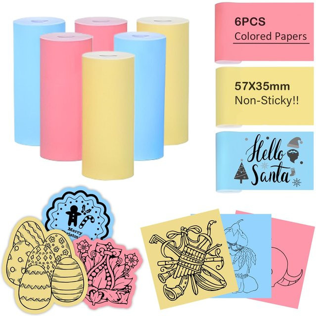 Farbiges Mini-Thermodruckerpapier für Kinder, tintenfreies Fotoetiketten-Papier für Sofortbildkameras, Multicolor - Bild 1