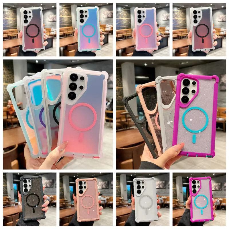 Ott-Box Gradient Laser Armor Airbag MagSafe Schutzhülle für Samsung S26 Ultra, S25 und S24 Plus, transparent multicolor - Bild 4