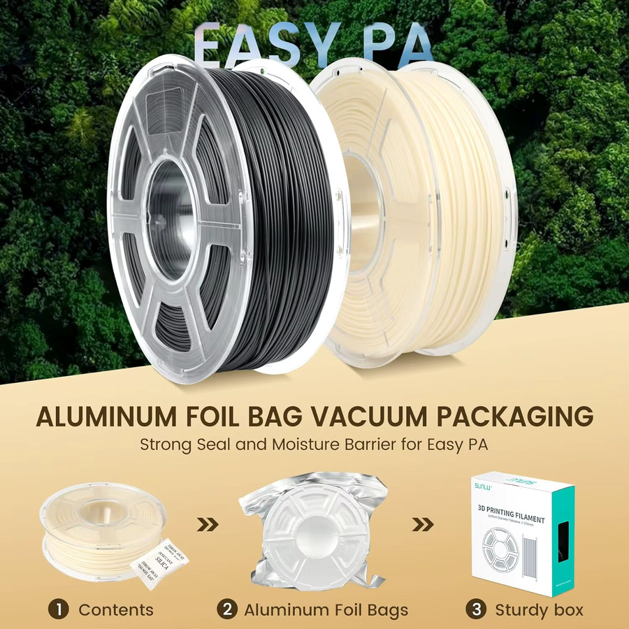 SUNLU Nylon-Filament für FDM 3D-Drucker, hitzebeständig und verzugsfrei, 1 kg - Bild 4