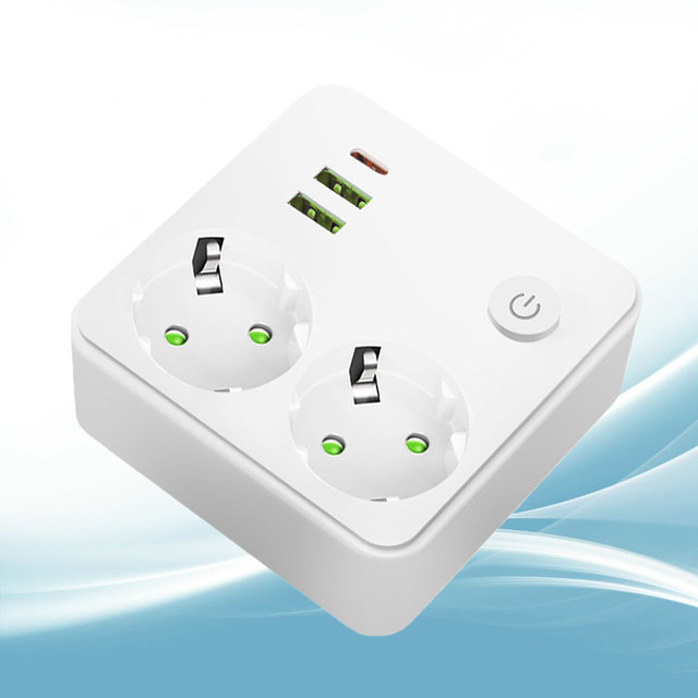 Netcosy QL-86U Mini Tragbare Wandsteckdose in Weiß mit 1 PD, 2 USB und 1 Schalter für Zuhause und Büro - Bild 1