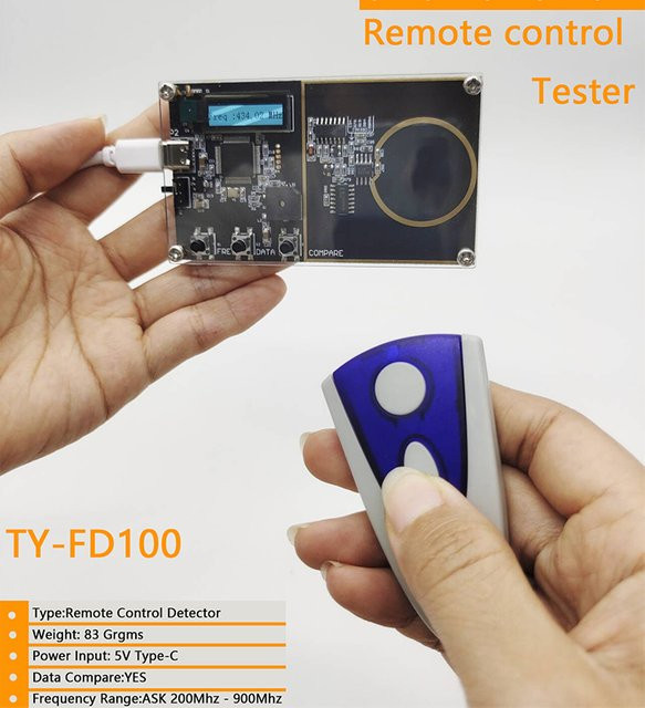 FOYUM Universal Fernbedienung Tester RF Frequenz Detektor 200-900 MHz in Schwarz - Bild 1