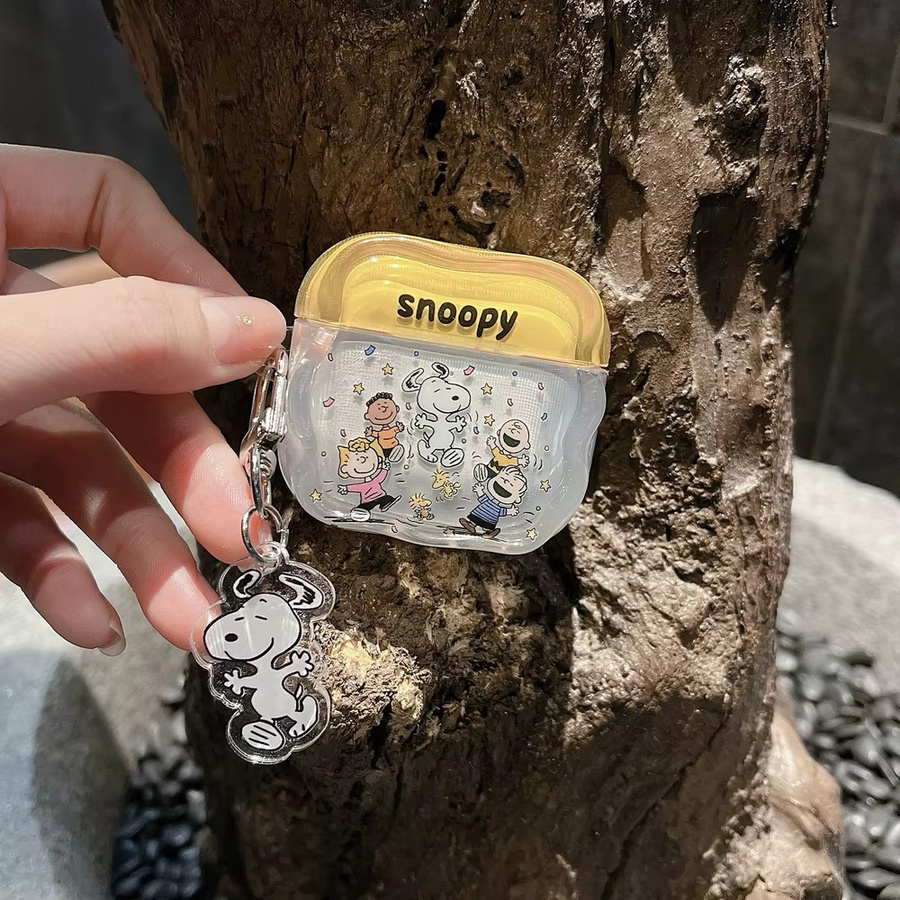 Snoopy und Charlie Brown Kopfhörerhülle für Apple AirPods 1 2 3 4 und Pro 1 2 3 Bluetooth-Headset Schutzhülle im Cartoon-Design - Bild 2
