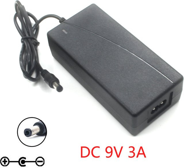 Line 6 DC-3G Netzteil AC Adapter 9V 3A Schwarz für POD HD300 HD400 HD500 HD500X und POD Bean mit Innenkontakt negativ und Außenkontakt positiv - Bild 1