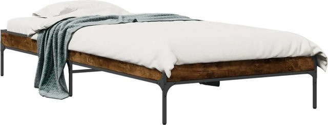 vidaXL Bettrahmen aus Holzwerkstoff in Grau und Braun, B/T/H: 80 x 200 x 30 cm - Bild 1