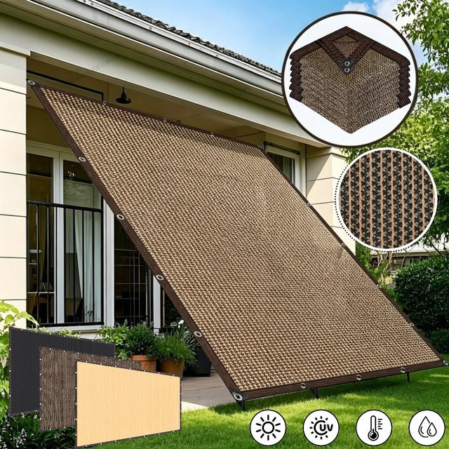 Schattentuch aus HDPE für Garten, Terrasse und Pergola in Schwarz, B/H: 200 x 100 cm - Bild 1