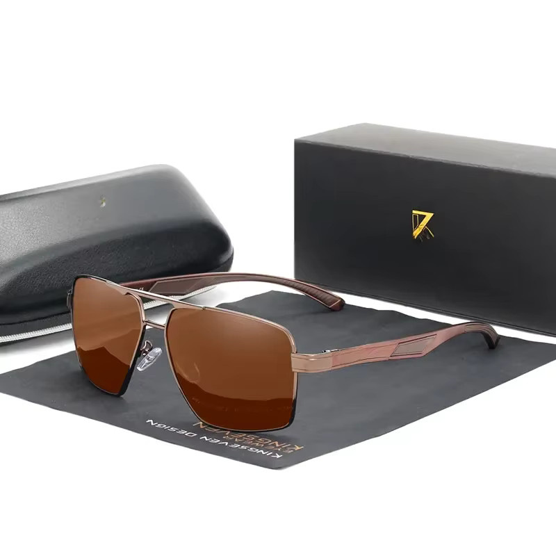 Kingseven Design Sonnenbrille, Vollrand, rechteckig, braun, Unisex, polarisiert - Bild 2