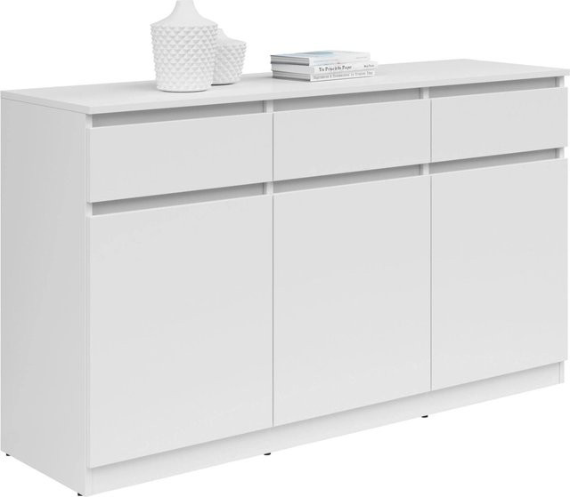 Mömax Kommode in Weiß mit Soft-Close-Schubladen und modernem Design, B/T/H: 81 x 42 x 135 cm - Bild 1