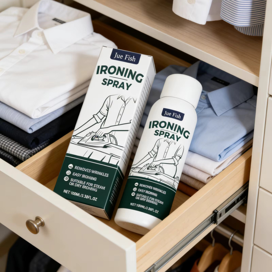 Jue Fish Bügelspray für Kleidung in White, Faltenentferner mit glättender Wirkung und erfrischendem Duft, 100ml - Bild 5