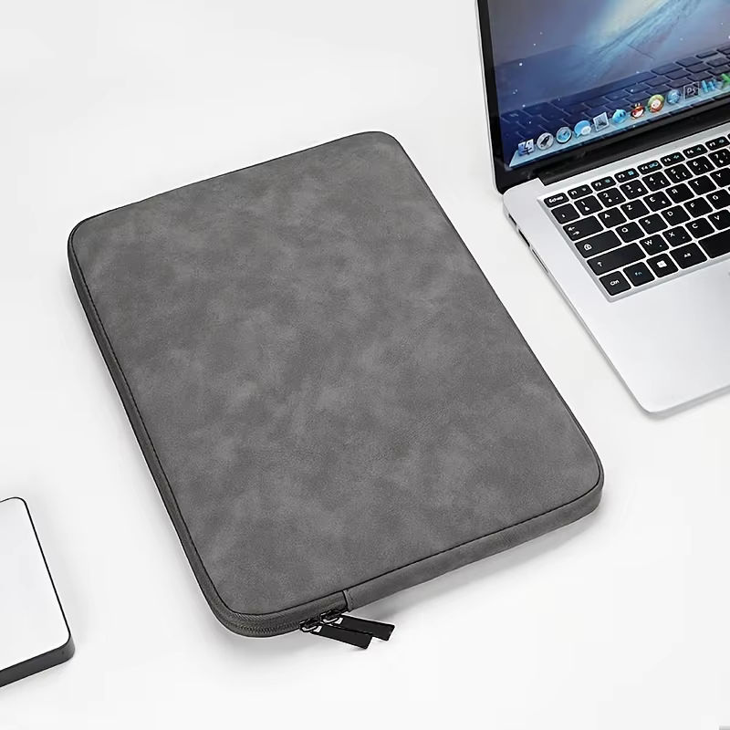 BMAD Laptop Schutzhülle aus PU Leder für 11 bis 15 Zoll Tablets und Computer in Grau - Bild 5