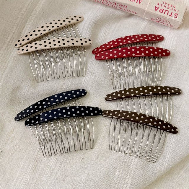 Haarkämme Set Polka Dot, Vintage Multi-Color, Damen - Bild 1