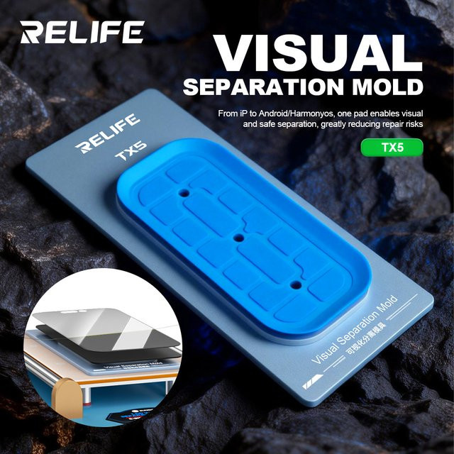 RELIFE TX5 Visuelle Trennform für iPhone 12-17 Serie und Android HarmonyOS aus Aluminiumlegierung in Blau - Bild 1