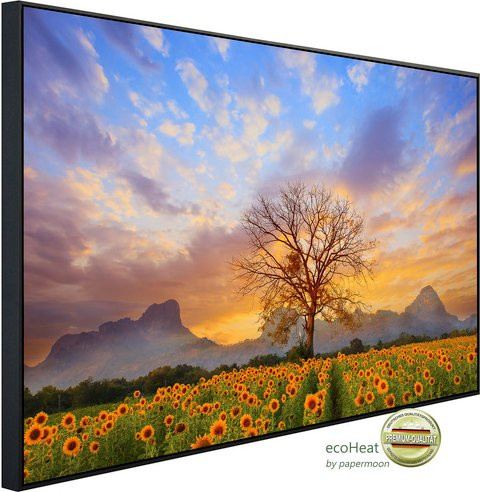 papermoon EcoHeat Infrarotheizung Sonnenblumen Dusky Sky mit Matt-Effekt in Bunt, App-Steuerung und Überhitzungsschutz - Bild 1