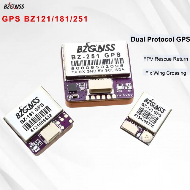 BZGNSS Dual-Protokoll GPS-Modul BZ121 BZ181 BZ251 in Schwarz für FPV-Drohnen und Flugzeuge mit automatischer Rückkehrfunktion - Bild 1