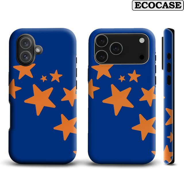 Potdemiel Handyhülle Cobalt Starburst Sparkle für iPhone 17 16 15 14 13 12 Pro Max Plus mit doppelschichtiger Rückseite in Blau - Bild 1