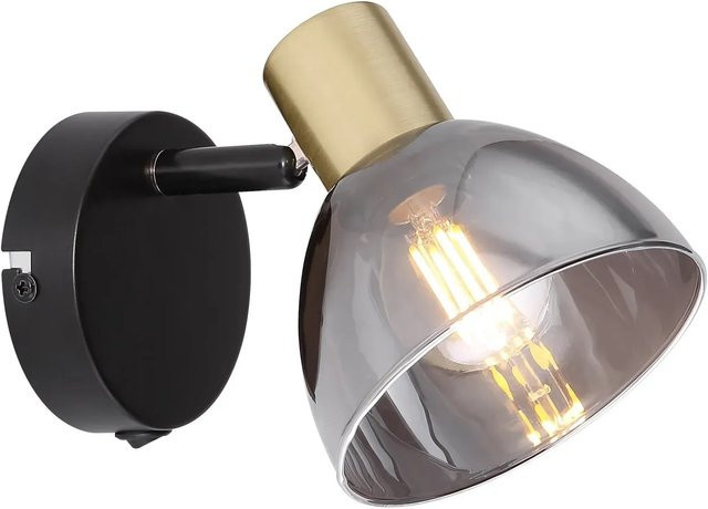 Globo Wandstrahler Jay LED-Leuchte in Schwarz und Bronzefarben mit Durchmesser: 11 cm - Bild 1