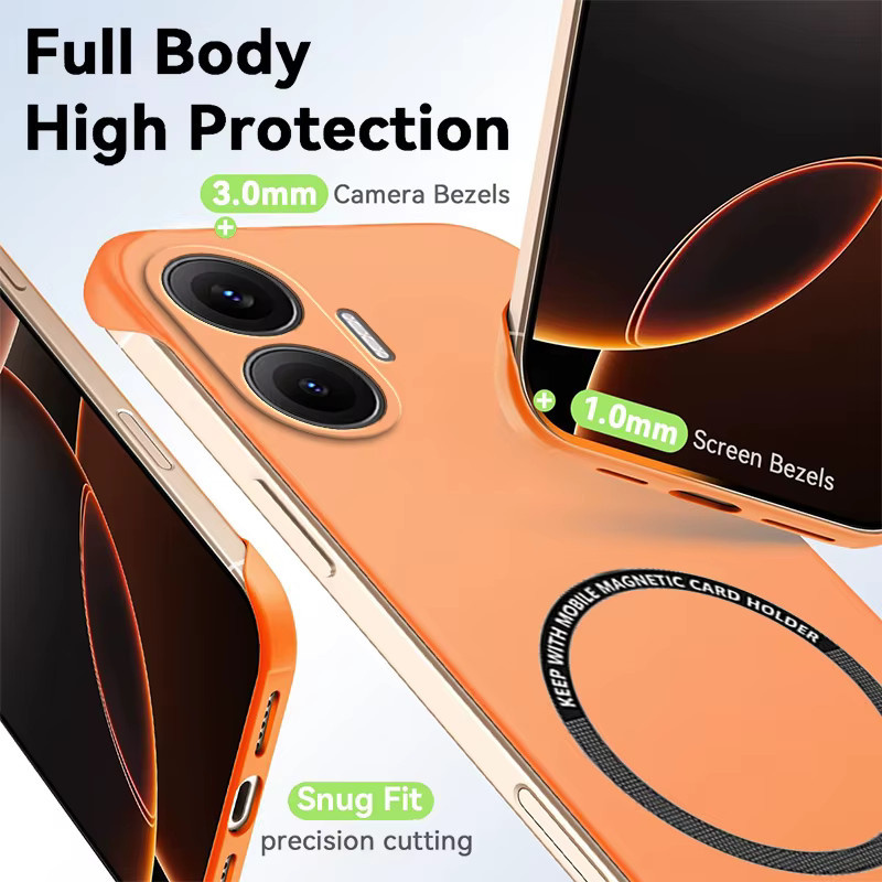 Schlanke und rahmenlose Schutzhülle für Xiaomi POCO X8 Pro Max X7 X6 F8 Ultra F8 F7 M8 M7 in Orange - Bild 2