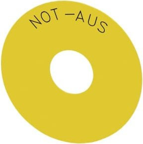 Siemens Indus.Sector Unterlegschild Not-Halt-Pilzdruckt. 3SU1900-0BC31-0AS0 in Gelb und Schwarz, Durchmesser: 7,5 cm, 10 Stück - Bild 1