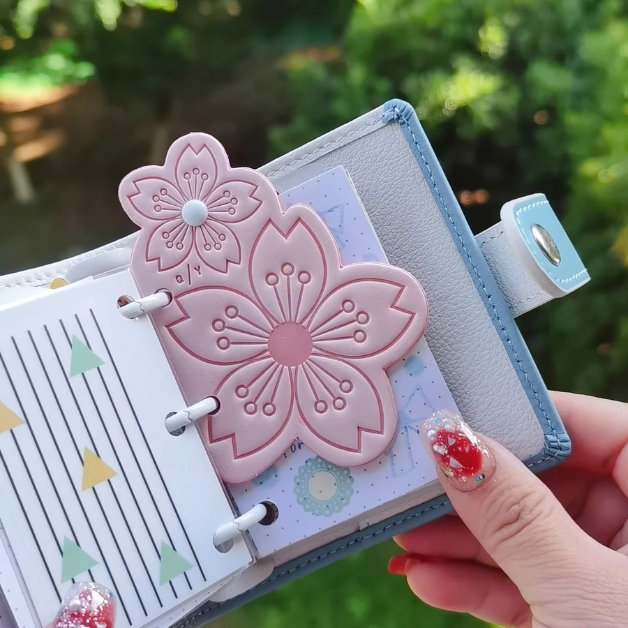 Sakura Index-Trenner aus echtem Leder für A5/A6/A7/A8 Binder in Pink - Bild 3