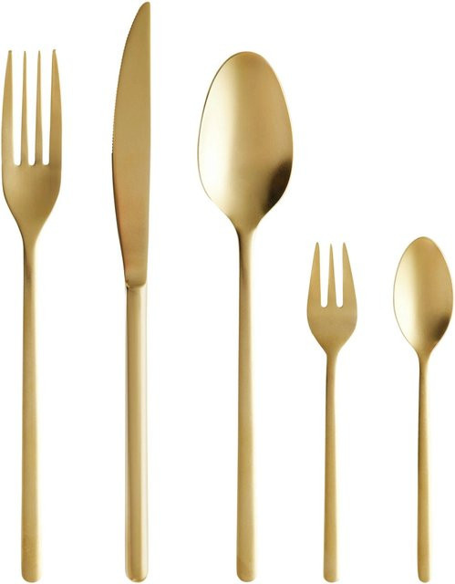 Mömax Besteckset Beverly in Goldfarben, 20-teilig aus Edelstahl mit mattem Finish - Bild 1