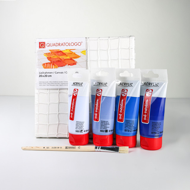 Quadratologo Set Nr. 9 Leinwand blau B/T/H: 20 x 20 x 20 cm - Bild 1